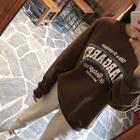 Letter-print Loose-fit Pullover Brown - One Size