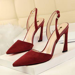 Faux-suede High Heel Pointy Sandals
