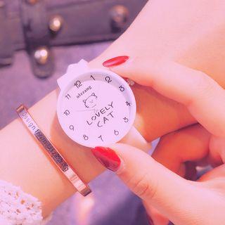 Cat-print Silicone Strap Watch