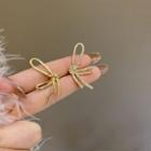 Knot Rhinestone Asymmetrical Alloy Earring 1 Pair - Asymmetric - Gold - One Size
