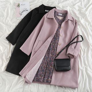 Button-up Coat / Floral Print Dress