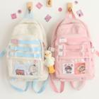 Pvc Panel Buckled Nylon Backpack / Bag Charm / Set