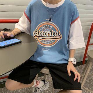 Inset Short Sleeve Oversized Tank Top