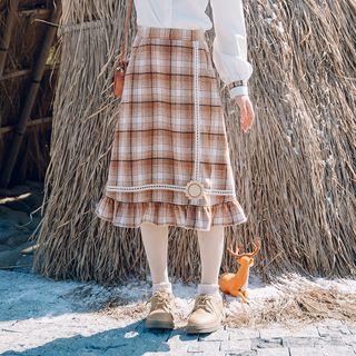 Flower Patch Gingham A-line Skirt