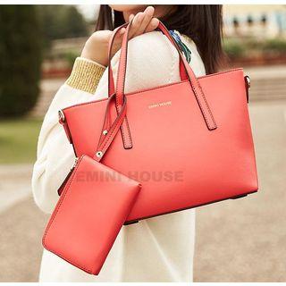 Set: Genuine Leather Hand Bag + Pouch