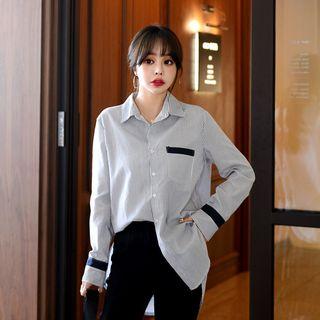 Pocket-front Stripe Shirt (2 Designs)