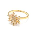 Snowflake Rhinestone Ring Gold - One Size