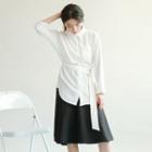 Asymmetric Belted Blouse