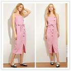 Spaghetti Strap Irregular Midi Dress