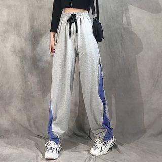 Color Block Gathered Cuff Pants