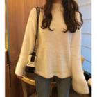 High-neck Furry Knit Sweater