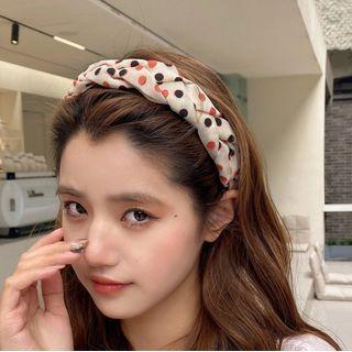 Polka Dot Fabric Face Wash Headband