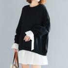 Mock Two-piece Pullover Dress Black & White - One Size
