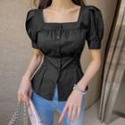 Square-neck Fitted Blouse