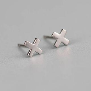 Cross Sterling Silver Earring