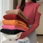 Open-shoulder Long-sleeve Sweater
