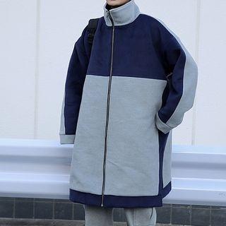 Color Panel Zip Coat