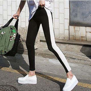 Color Panel Skinny Sweatpants