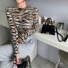 Zebra-print Crop T-shirt