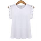Sleeveless Lace Trim T-shirt