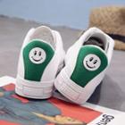 Smiley Face Print Hidden Wedge Lace Up Sneakers