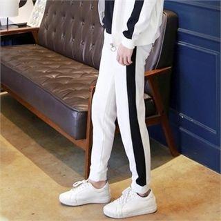 Couple Contrast-trim Jogger Pants
