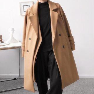 Mock Two-piece Double Breasted Coat