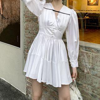 Long-sleeve Bow Mini Dress