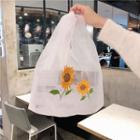 Sunflower Embroidery Shopping Bag