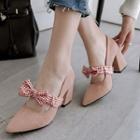 Gingham Ribbon Pointed Pumps