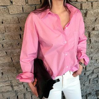 Button-down Pocket-front Cotton Shirt