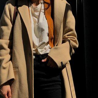 Wool Blend Maxi Wrap Coat