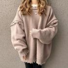 Frayed Sweater Khaki - One Size
