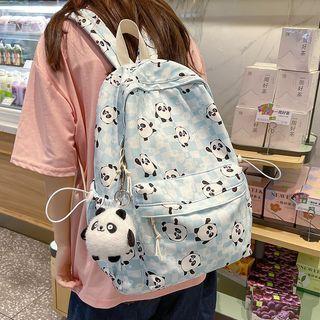 Panda Print Backpack / Bag Charm / Set