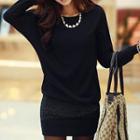 Long-sleeve Panel Sheath Dress