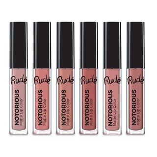 Rude  - Crime Does Pay 6 Notorious Lip Color Set - Nude, Set Of 6 Set Of 6