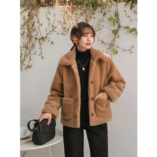 Patch-pocket Faux-shearling Jacket