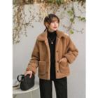 Patch-pocket Faux-shearling Jacket