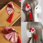 Tassel Branches Rabbit Printed Hair Clip