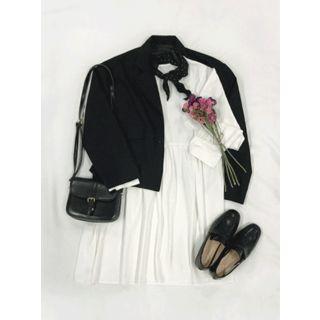 Balloon-sleeve Empire Dress