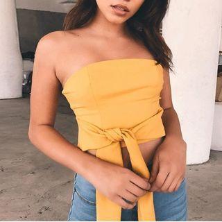 Tie-strap Cropped Tube Top