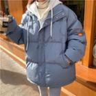 Long-sleeve Hooded Mock Two-piece Jacket