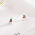 Christmas Tree Earring R540 - Green & Red & White - One Size