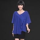 Inset Diagonal-hem Ruffled Top Dress