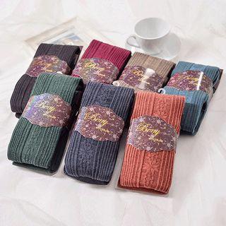 Pinstripe Floral Print Tights