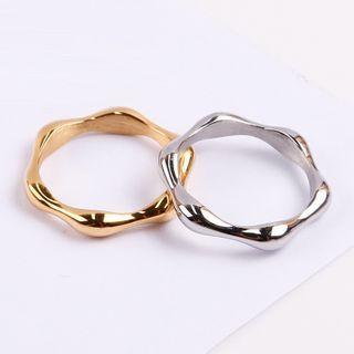 Wavy Polished Stainless Steel Ring