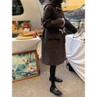 Toggle-button Hooded Checked Coat