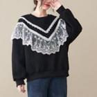 Lace Ruffled Sweatshirt