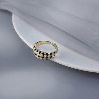 Checker Print Ring Black & White - One Size