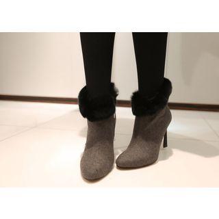 Faux-fur Trim Booties
